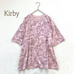 カービィ　 半袖Tシャツ（L）キャラクター  総柄プリント ピンク