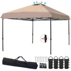 インスタントバイザーシェード シェード 簡単取り付け 日除け 日除け おしゃれ 運動会 防災 屋外 バーベキュー 海 イベント レジャー ワンタッチテント (グレージュ 耐水 大型 スチール UVカット 3m×3m) 3段階調節 収納バッグ付き 3m×3m 軽