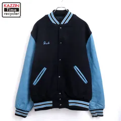 80s USA製 vintage Holloway アームレザー ウール スタジャン メンズ 表記Lサイズ