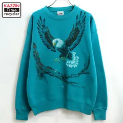90s USA製 vintage Lee アニマル ハンドペイント スウェット トレーナー メンズ 表記Lサイズ