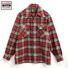 IRON HEART】ヘビーウェイトネルシャツ グレー レッド XL - メルカリ