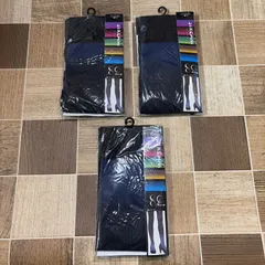 新品未使用 グラデーションタイツ ネイビー M-L 80デニール タイツ 3足セット XPT491-ΝΑ