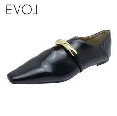 EVOL イーボル IY 5601 ブラック レディース シューズ パンプス フラット ローヒール 定番 靴