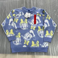 T728-56418 未使用品 ディズニー キッズ 長袖セーター 130サイズ ドナルド&デイジー