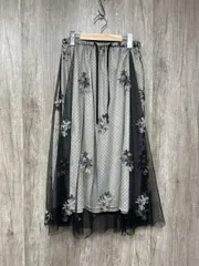WILLSELECTION ウィルセレクション レース シアー 花柄 フレア スカート sizeM/白ｘ黒 ■■ レディースのサムネイル