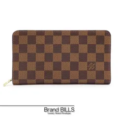 未使用品 LOUIS VUITTON ルイ・ヴィトン ポルトモネ･ジップ 長財布 ラウンドファスナー N61728 ダミエキャンバス ブラウン ユニセックス