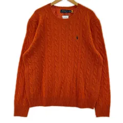美品 POLO RALPH LAUREN ポロ・ラルフローレン タグ付き ケーブルニットセーター sizeLG/オレンジ