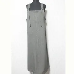 美品 24AW MAYSON GREY メイソングレイ バックルベルトジャンパードレス ロングワンピース 2101-48051 2 グレー レディース 古着 中古 USED