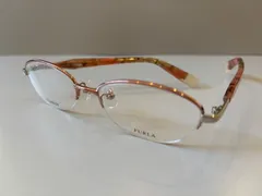 【店頭引き上げ品】  FURLA フルラ メガネフレーム 未使用品です。メガネ アイウェア ピンクゴールド 未使用 美品 眼鏡 めがね ハーフリム