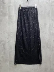 新品 wee9s ウィークス スパンコール サイドスリット タイト ロング スカート sizeF/黒  ■◆ レディース