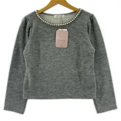 美品  Couture brooch クチュールブローチ タグ付き パール ニットカットソー size38/M/グレー