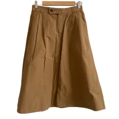 美品 MHL エムエイチエル マーガレットハウエル ミモレ丈 イージー フレア スカート サイズ1 ブラウン レディース 古着 中古 USED