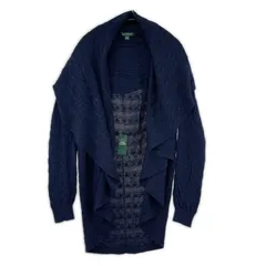 RALPH LAUREN ラルフローレン ケーブル編み ボレロカーディガン sizeS/M/ネイビー