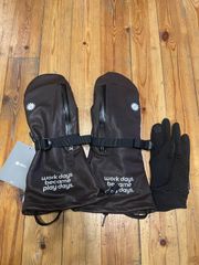 P01 OVER LEATHER GLOVE プレイデザイン 防水 レザー羊 皮 BLACK