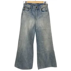良品 RALPH LAUREN ラルフローレン ワイドデニムパンツ サイズ27 ライトブルー レディース 古着 中古 USED