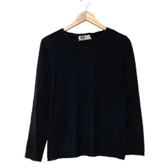 美品 LANVIN ランバン ファーストライン クルーネック ロングスリーブ Tシャツ カットソー M ブラック レディース 古着 中古 USED