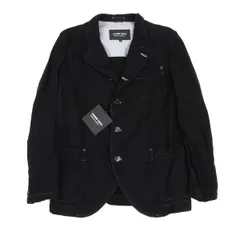 コムデギャルソン オムドゥCOMME des GARCONS HOMME DEUX 染めカシミヤ混ウールパッチポケットジャケット 黒XS