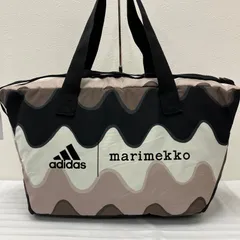 9879　adidas　Marimekko　アディダス　マリメッコ　コラボ　トレーニングバッグ　2way　ショルダーバッグ　ボストンバッグ　トートバッグ　大きめ　大容量　ブラック　黒　ベージュ　ブラウン　ウェーブ　レディース　メンズ　ユニセックス　軽量
