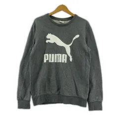 PUMA プーマ 裏毛 ロゴプリントスウェット sizeM/グレー