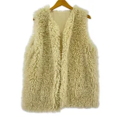 ITEMS URBAN RESEARCH アイテムズ アーバンリサーチ フェイクファーベスト sizeFree/ベージュ