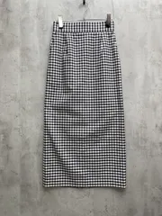 新品 Apart by アパートバイ ギンガムチェック タイト ロング スカート sizeM/白ｘ黒 ■◇レディース