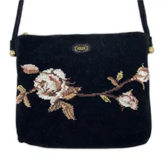 FEILER フェイラー 花柄ショルダーバッグ/ブラック