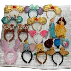 186001 東京ディズニーリゾート プリンセスカチューシャ　チップとデール　ピグレット　ダンボ　ヘアピン ユニセックス 17点まとめ売り