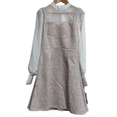 美品 23AW eimy istoire エイミーイストワール クラシックツイードミニワンピース サイズS ラベンダー レディース 古着 中古 USED