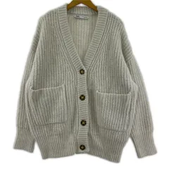 ZARA ザラ Vネック ニットカーディガン sizeEUR S/オフホワイト