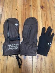 P01 OVER LEATHER GLOVE プレイデザイン 防水 レザー羊 皮 BLACK