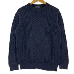 SHIPS シップス ウール クルーネックニット sizeM/ネイビー