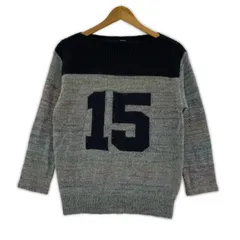 Munich ミューニック ナンバリング ミックスニットセーター sizeOS/グレー