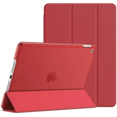 JETech iPad 9/8/7 ケース (10.2インチ 2021/2020/2019モデル 第9/8/7世代用) ケース 三つ折りスタンド 耐衝撃カバー オートウェイクアップ/スリープ機能 (レッド)