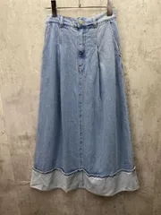 新品 AS KNOW AS アズノゥアズ デザインロング デニムスカート sizeF/水色 ■■レディース