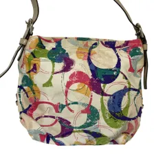 COACH コーチ シグネチャー キャンバス ショルダーバッグ 31183E マルチカラー レディース 古着 中古 USED