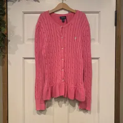 Polo Ralph Lauren フリルニットカーディガン　ピンク　ウィメンズ　コットン