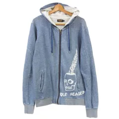 ◆DIESEL BlackGold ジップパーカー スウェット スカルプリント フーディー ディーゼルブラックゴールド メンズ