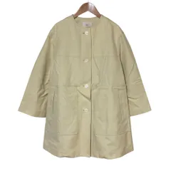美品 22AW IENA イエナ ノーカラーコート 36 ベージュ レディース 古着 中古 USED