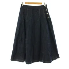 マッキントッシュフィロソフィー MACKINTOSH PHILOSOPHY DENIM デニムスカート フレア ミモレ ロング コットン リネン 麻混 38 インディゴ H5S21-601-29 /KU