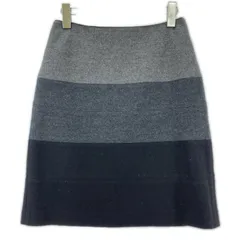 COUP DE CHANCE クード・シャンス ウール Aラインミニスカート size38/ブラック×グレー