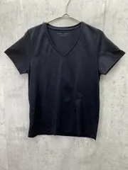 美品 nano universe ナノユニバース FORMAL JERSEY 無地 Vネック 半袖 カットソー Tシャツ size36/黒 ■◆レディース