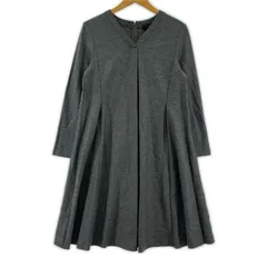 UNTITLED アンタイトル ウール Ⅴネックワンピース size2/ダークグレー