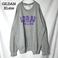 【GILDAN】90s ~ 00s カレッジロゴ ローラス大学 ビックロゴ オーバーサイズ スウェット トレーナープルオーバー トレーナー ライトグレー US古着 USA輸入 XLsize