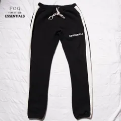 FEAR OF GOD ESSENTIALS フィアオブゴット エッセンシャルズ スウェットパンツ L ブラック ホワイト プリント ヘビーウェイト ストリート オーバーサイズ ビッグシルエット 古着 A357