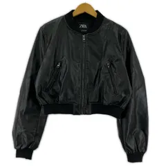 ZARA ザラ フェイクレザージャケット sizeEUR S/ブラック