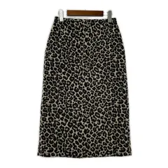 INDIVI インディヴィ ヒョウ柄 ジャガード ナロースカート size38/モカ系×ブラック×ブラウン