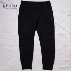 ポロラルフローレン POLO RALPH LAUREN スウェット パンツ XL ブラック シルバー ロゴ刺繍 オーバーサイズ アメカジ ストリート イージーパンツ 古着 A358