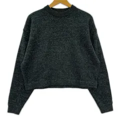 美品  Audrey and John Wad オードリーアンドジョンワッド タグ付き カラーネップ クルーネック ショートニット sizeF/ダークグリーン