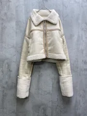 RESEXXY リゼクシー ビッグカラーフェイクムートンブルゾン ジャケット sizeF/ベージュ  ◆■レディース