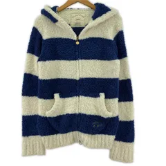 gelato pique　ジェラートピケ ボーダー ジップアップパーカー sizeF/オフホワイト×ブルー